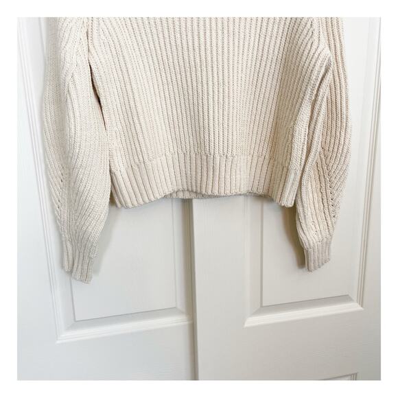 Shaina Mote Luca Ribbed Chunky Crop Sweater 100% Organic Cotton - Picture 7 of 12